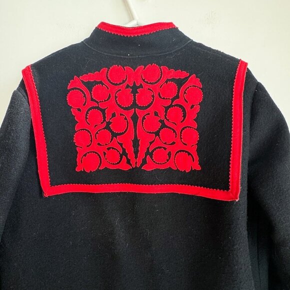 Vintage Eles Fashion Austrian Wool Floral Patchwork Mid Lenght Coat M - Picture 7 of 8